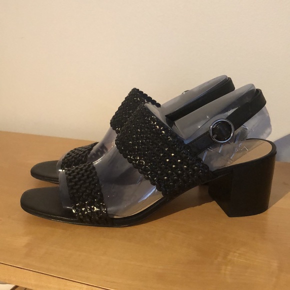 New in Box Lord & Taylor Sabbie Woven Block Heeled Sandals - Picture 4 of 8